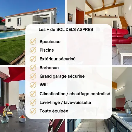Sol Dels Aspres Avec Piscine, Barbecue, Climatisation Centralisee, Garage, Internet Sudsejourconciergerie Βίλα Brouilla