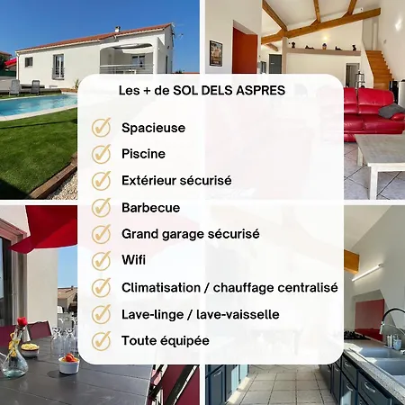 Sol Dels Aspres Avec Piscine, Barbecue, Climatisation Centralisee, Garage, Internet Sudsejourconciergerie 别墅 Brouilla